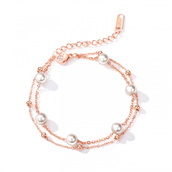 Ms Double layer pearl Bracelet temperament appointment wristband Girlfriend Sister chain