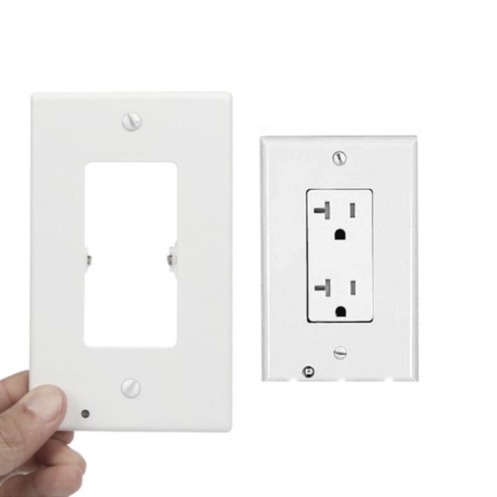 Plug Cover LED Night Light Angel Wall Outlet Face Hallway Bedroom Bathroom Safety Light