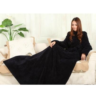 Creative   Coral Carpet Home Sleeping Blanket Lazy Plush Washable Snuggie Blanket With Sleeves