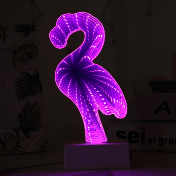 LED lights Flamingo Mermaid unicorn Love 3D tunnel dream Fruit light Modeling lamp