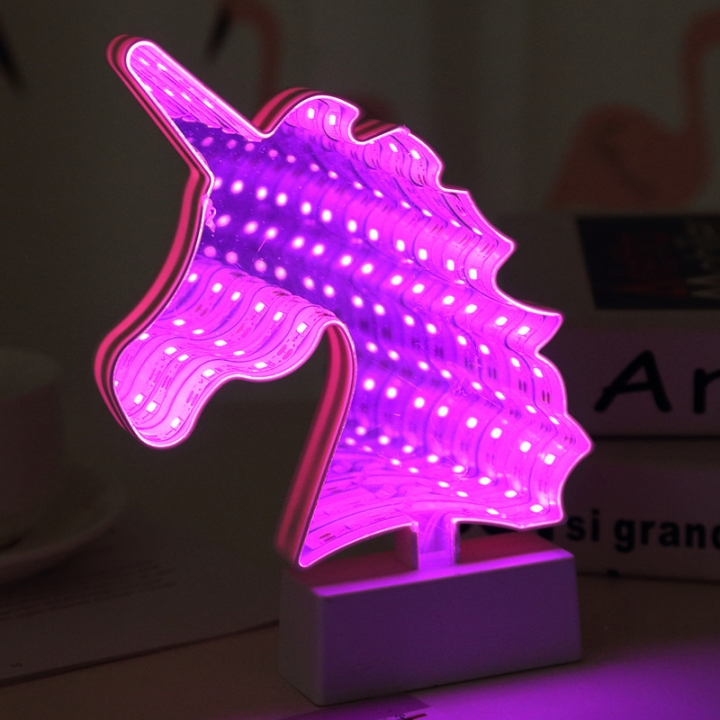 LED lights Flamingo Mermaid unicorn Love 3D tunnel dream Fruit light Modeling lamp