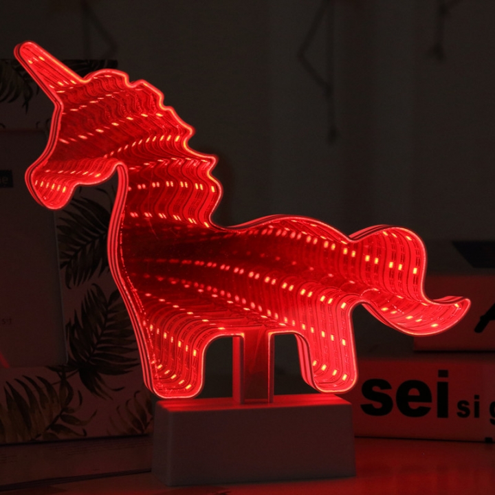 LED lights Flamingo Mermaid unicorn Love 3D tunnel dream Fruit light Modeling lamp