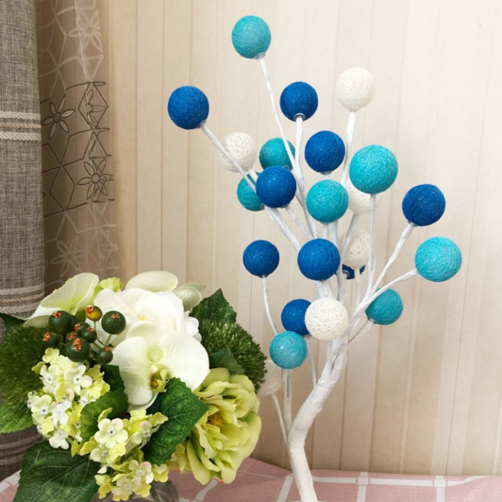 Led lantern dorm room room Decorative lights Teenage heart Cotton ball Rose Modeling lamp Tree light