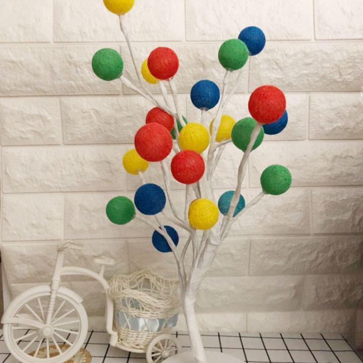 Led lantern dorm room room Decorative lights Teenage heart Cotton ball Rose Modeling lamp Tree light