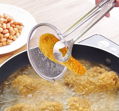 Kitchen Colander filter Net spoon Fried food Oil spoon Food clip Fried chicken leg Filter