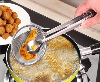 Kitchen Colander filter Net spoon Fried food Oil spoon Food clip Fried chicken leg Filter