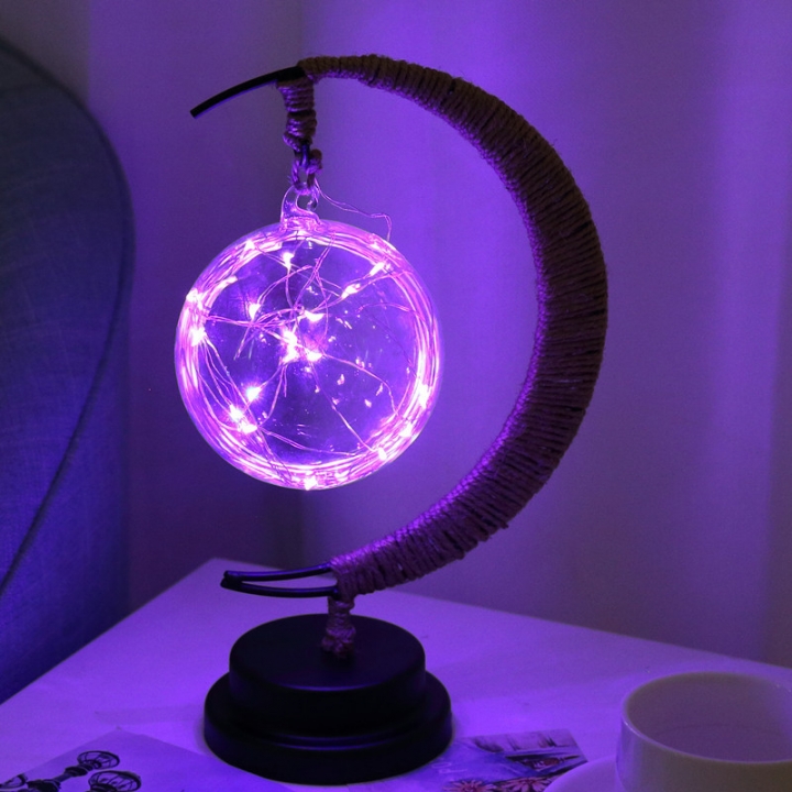 led moon Star light apple Christmas lights High transparency glass Lantern Iron art Night light