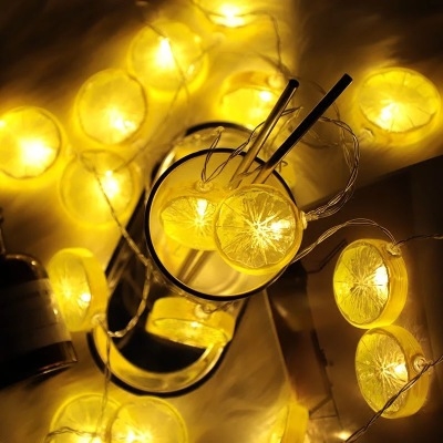 Lemon Slices String light Room Arrange Night light fruit Modeling lamp Party decoration Lantern