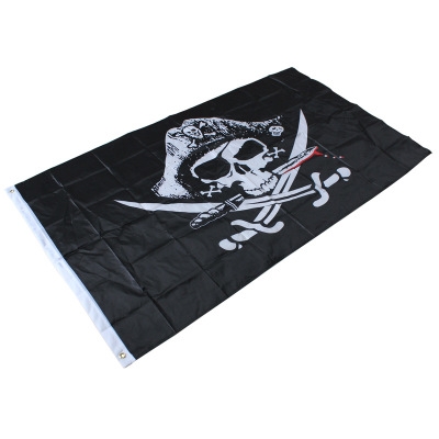 Skull and Cross Crossbones Sabres Swords Jolly Roger Pirate Flags With Grommets Decoration