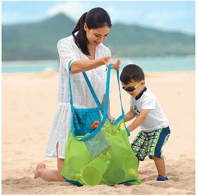 Outdoor Child Beach toy fast Storage bag Digging sand tool Sundries Storage net bag  large