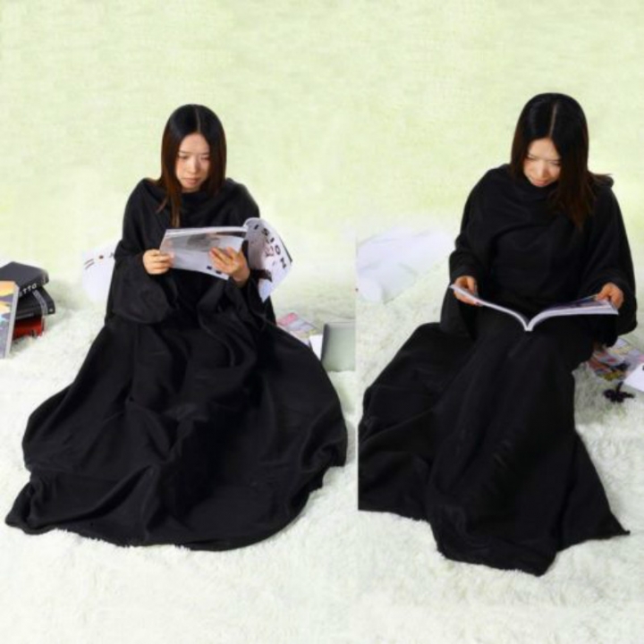 Creative   Coral Carpet Home Sleeping Blanket Lazy Plush Washable Snuggie Blanket With Sleeves