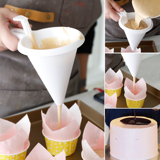 Adjustable Icing Candy Funnel Chocolate Pastry Mold Cream Cupcake Pancake Muffin Funnel Baking Tools  Kitchen Restaurant Supplies