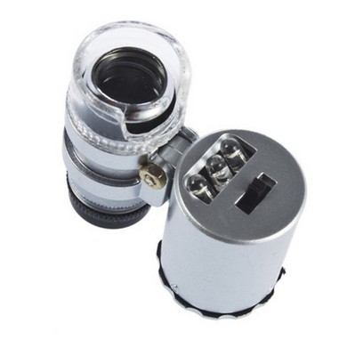Portable With counterfeit light LED light 60 times Mini Microscope Multifunction  magnifier