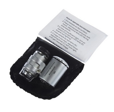 Portable With counterfeit light LED light 60 times Mini Microscope Multifunction  magnifier