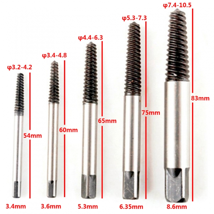 Screw Extractors Damaged Broken Screws Removal Tool Used in Removing the Damaged Bolts Drill Bits
