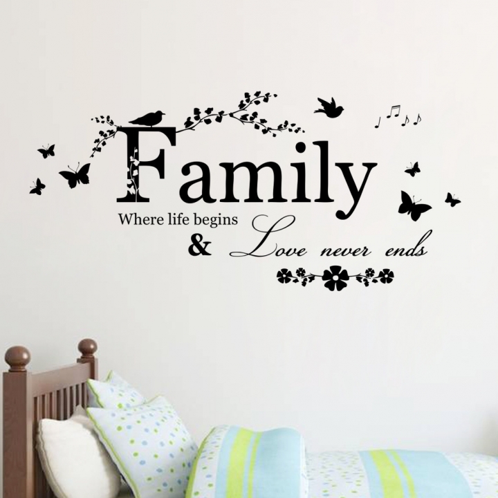 English Family living room bedroom Carved Wall sticker waterproof Can be removed
