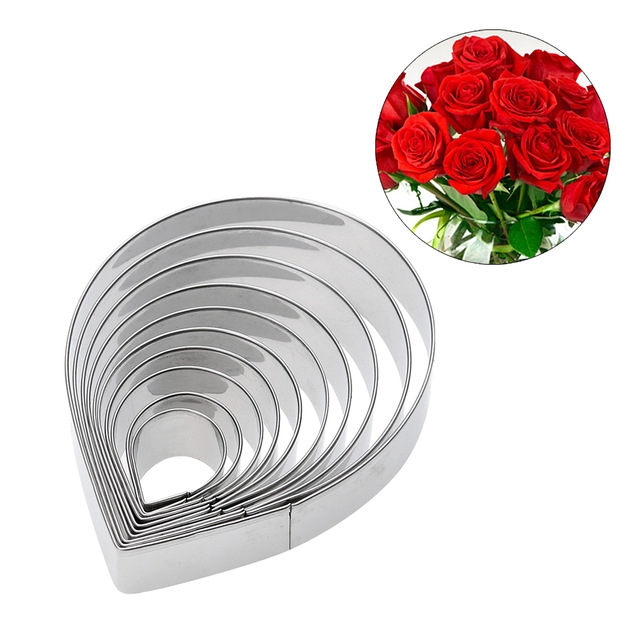 Stainless steel Water droplets Fondant Mold Baking cake decoration Tool Rose Valve mold