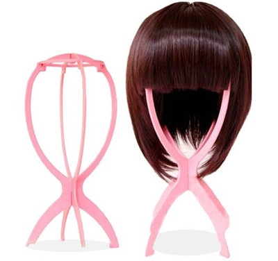 2set  Ajustable Wig Stands Plastic Hat Display Wig Head Holders  Portable Folding Wig Stand