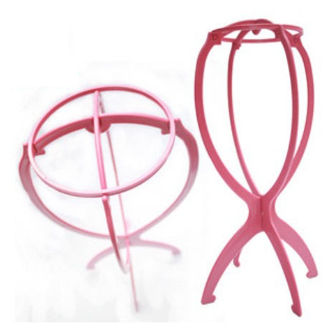 2set  Ajustable Wig Stands Plastic Hat Display Wig Head Holders  Portable Folding Wig Stand