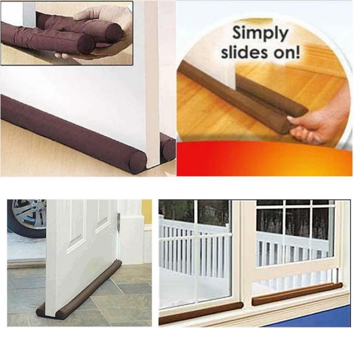Guard Wind Dust Blocker Sealer Stopper Insulator Door Window Brown interior or exterior doors