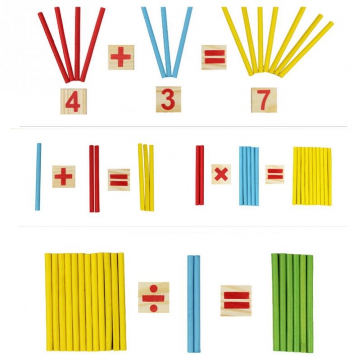 Baby Early learning Education Math Toys Wooden Counting Sticks Toys Montessori Mathematical