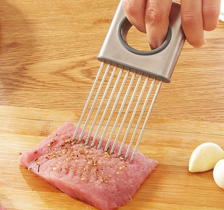 kitchen small tools Onion fork Fruit insert stainless steel Onion cutting Onion needle