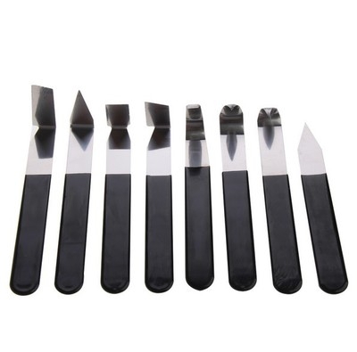 Sketch painting art tool 8 pieces stainless steel Handle blank Tool Roughing knife