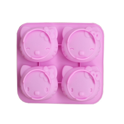 4 company expression Cake mold Cat head Chocolate mold kitchen Baking Silica gel Mold