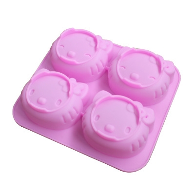 4 company expression Cake mold Cat head Chocolate mold kitchen Baking Silica gel Mold