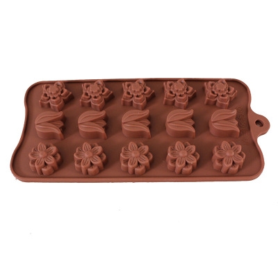 Silica gel Cake mold intermediate tulip Silica gel Chocolate mold Baking Mold  Kitchen Restaurant Supplies