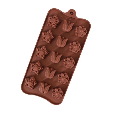 Silica gel Cake mold intermediate tulip Silica gel Chocolate mold Baking Mold  Kitchen Restaurant Supplies