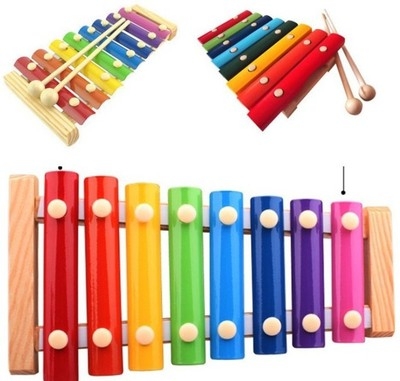 TOEPAK 8 Keys Hand Knock Xylophone Toys with  Mallets Colorful Musical Instrument for Toddler