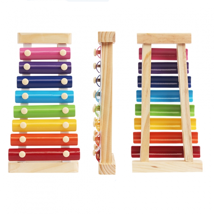 TOEPAK 8 Keys Hand Knock Xylophone Toys with  Mallets Colorful Musical Instrument for Toddler
