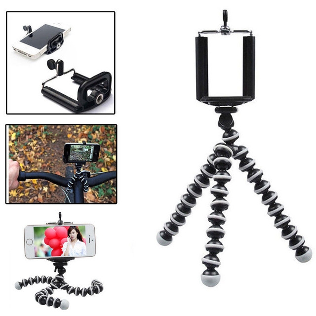 Octopus Flexible Digital Camera Stand Monopod Mini Tripod Car Phone Holder Bracket