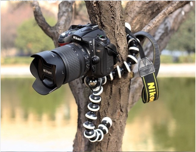 Octopus Flexible Digital Camera Stand Monopod Mini Tripod Car Phone Holder Bracket
