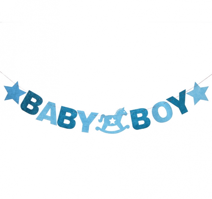 Birthday Party Supplies decoration baby Birthday  Baby boy &amp;girl Trojan horse Felt cloth Pull flag