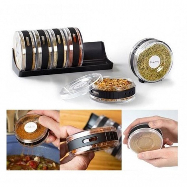 Six-In-One Seasoning Bottle Spice Jar Set Transparent Kitchen Cruet pepper box storage bottles