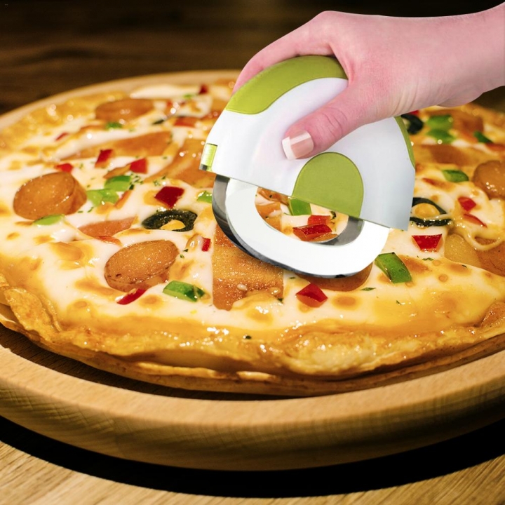 Chopper Herb Slicer Knife Double Chopping Blade Vanilla Slicer Round Pizza Salad Cutter  Kitchen Restaurant Supplies