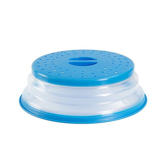 Collapsible Microwave Food Cover Folding Plate Fruit Vegetables Colander Strainer Oven Oil Cap