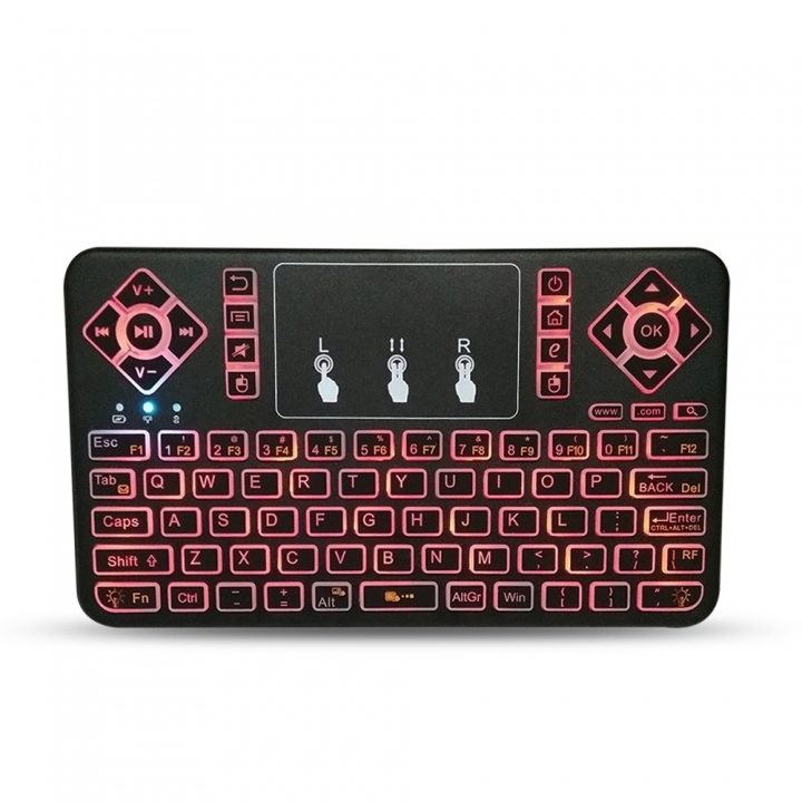 Q9 Wireless Keyboard Bluetooth Color Backlight Function with Touchpad English Version for TV Box