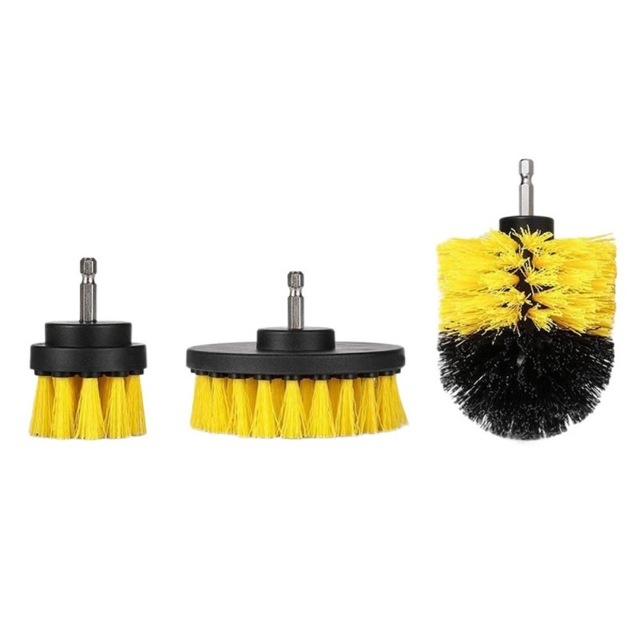 3 Pcs Power Scrubber Brush Drill Cleaning Brush Bit Pad Car Boat Shower Tile Electric ScrubTool