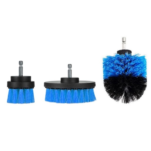 3 Pcs Power Scrubber Brush Drill Cleaning Brush Bit Pad Car Boat Shower Tile Electric ScrubTool