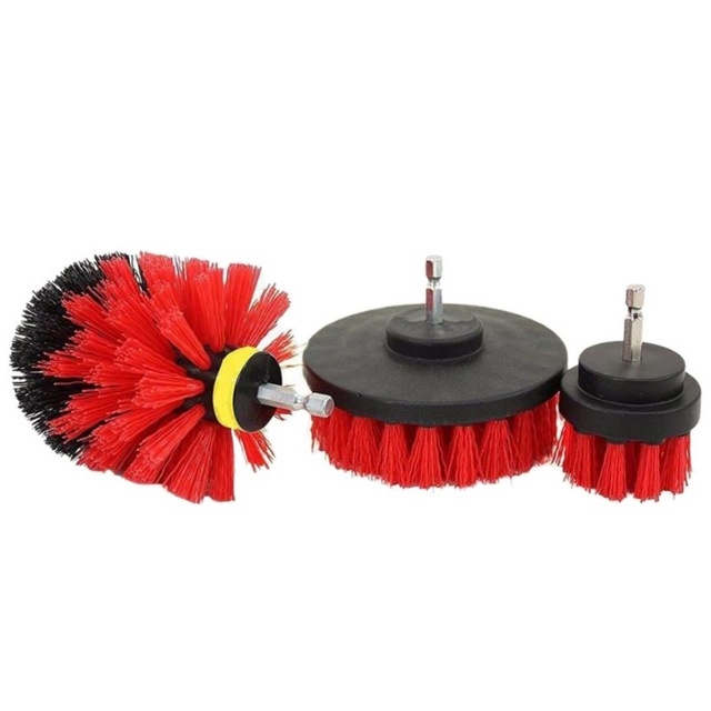 3 Pcs Power Scrubber Brush Drill Cleaning Brush Bit Pad Car Boat Shower Tile Electric ScrubTool