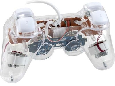 Computer Transparent game Handle USB Eating chicken Artifact   Pc Double vibration Handle sea
