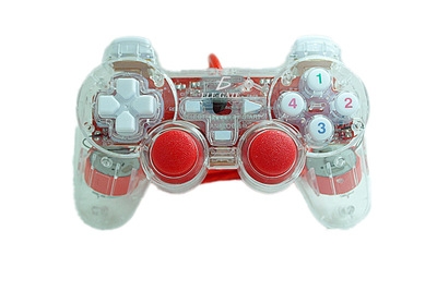 Computer Transparent game Handle USB Eating chicken Artifact   Pc Double vibration Handle sea