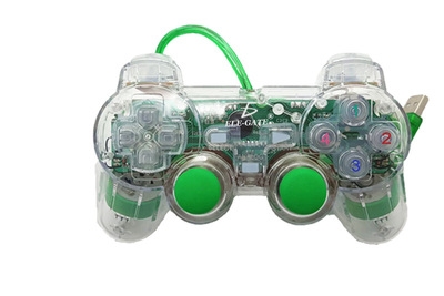 Computer Transparent game Handle USB Eating chicken Artifact   Pc Double vibration Handle sea