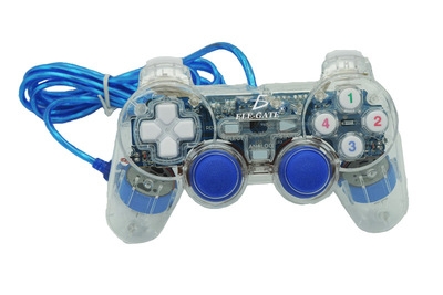 Computer Transparent game Handle USB Eating chicken Artifact   Pc Double vibration Handle sea