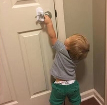 Child Proof Doors Adhesive Lever Handle Baby Safety Lock  Standard Door Lever Handles