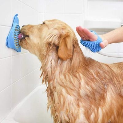 Pet Bath Fixed Suction Silicone Cup Transfer Plate Slow Treater Pet Bathing Grooming and Training