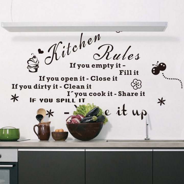 Creative kitchen Kitchen rules English Wall sticker Home decoration